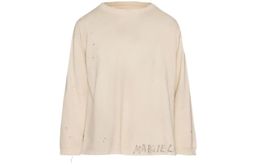 Maison Margiela Logo Printed Long Sleeved T Shirt
