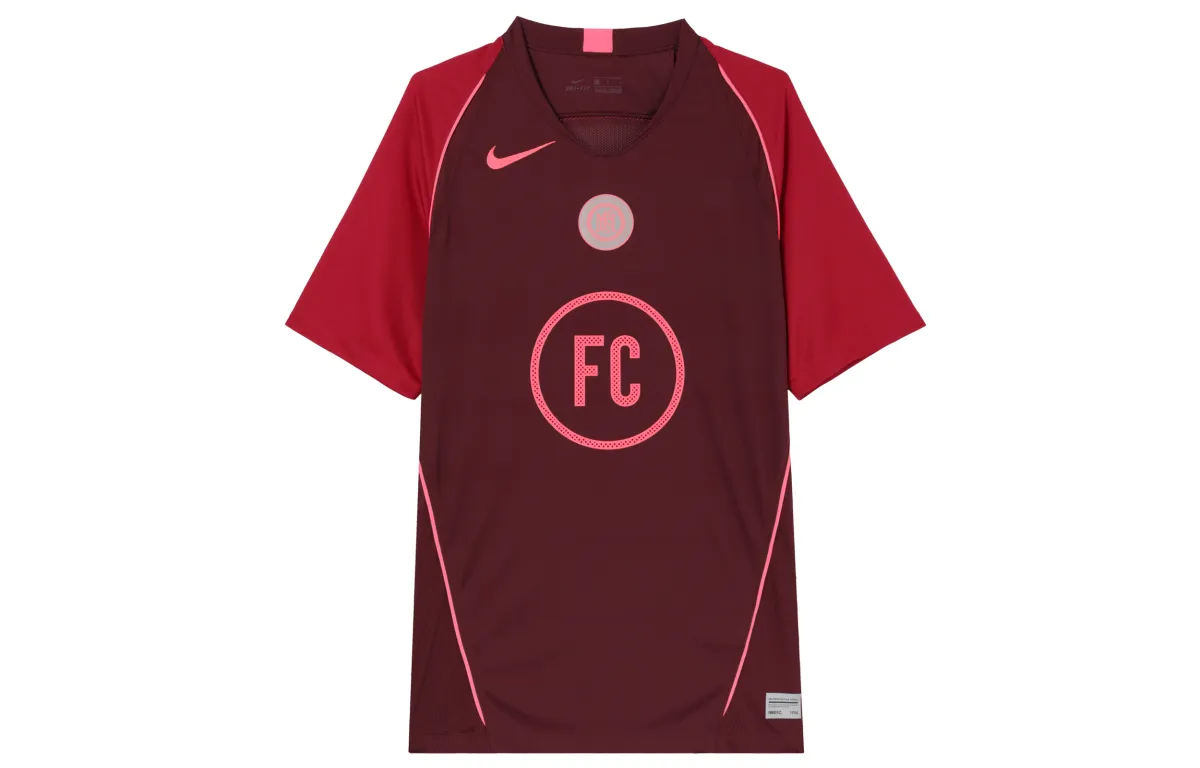 Nike T-Shirts Men's Dark Red Crew Neck Moderate