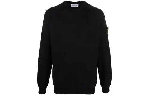 STONE ISLAND Sweatshirts Men's Black Crew Neck Moderate Regular
