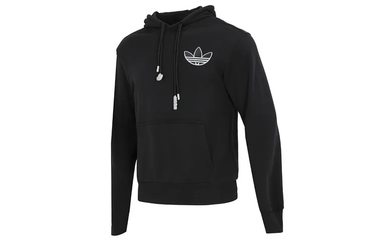 Adidas Originals Sweatshirts Men's Black Hooded Moderate Straight Fit