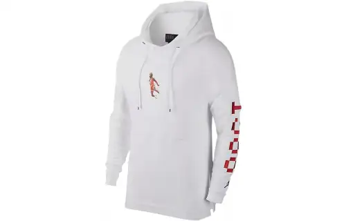 Jordan Sweatshirts Men's White Hooded Moderate Regular