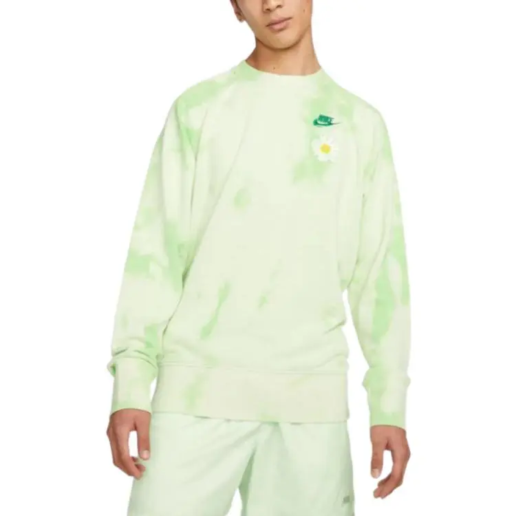 Nike Sweatshirts Men's Green Crew Neck Moderate Straight Fit
