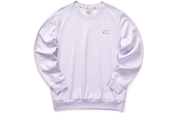 Skechers Colorful Trendy Versatile Solid Color Fleece Lined Crew Neck Long Sleeved Sweatshirt Unisex Photinia Purple