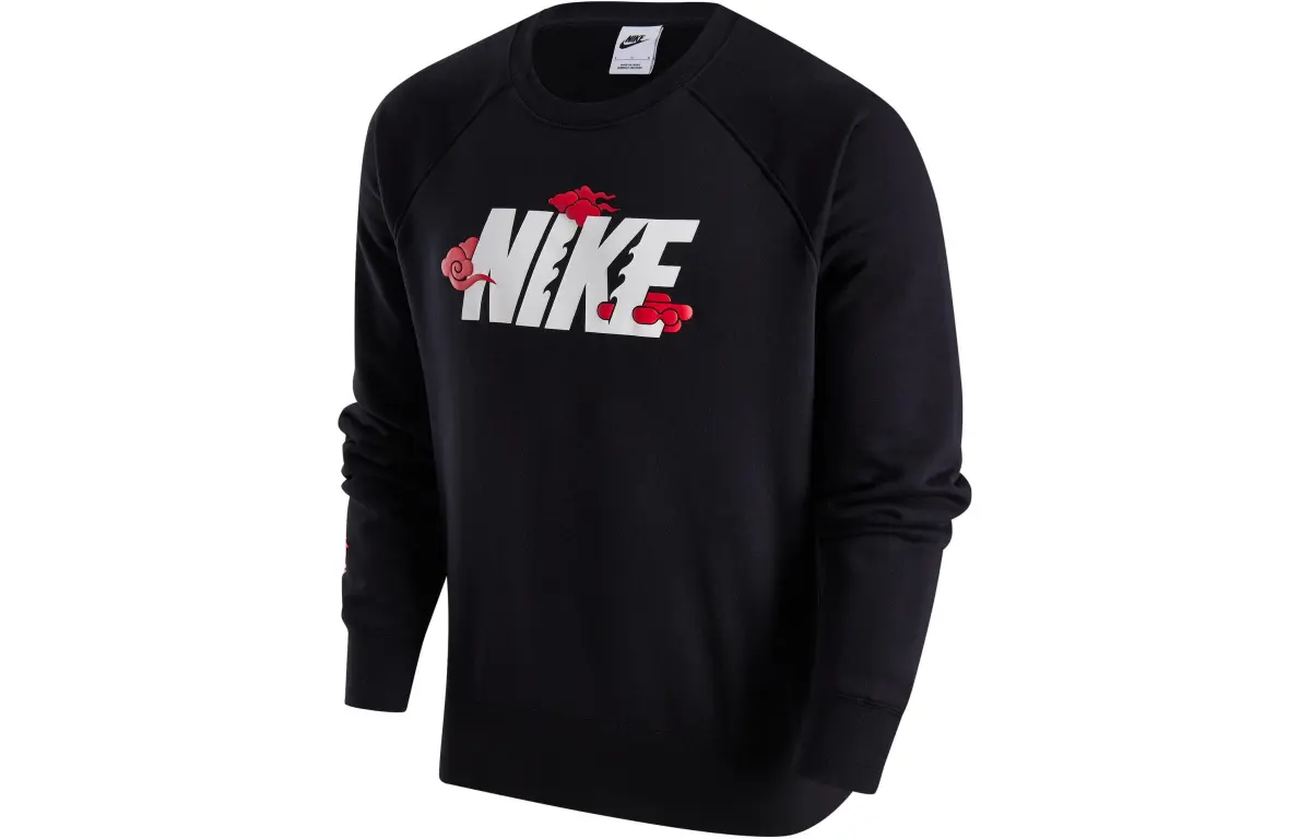 Nike Year Of The Dragon Logo Fleece Lined Crew Neck Sweatshirt Men's Black
