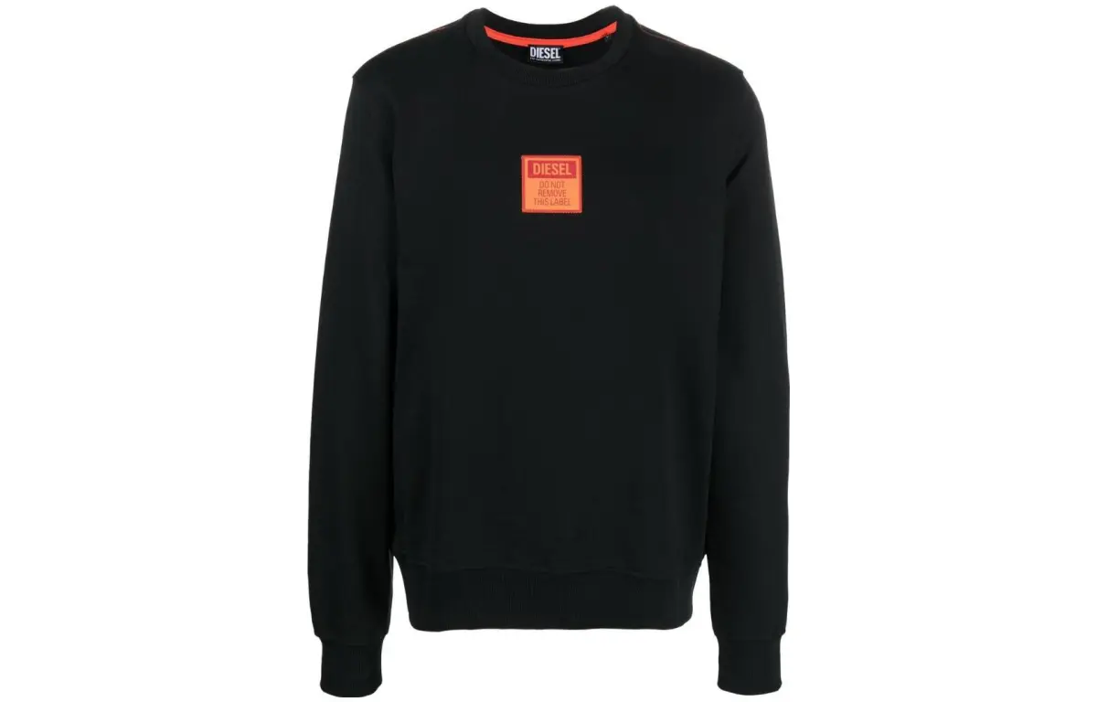 DIESEL Sweatshirts Men's Black Crew Neck Moderate Regular