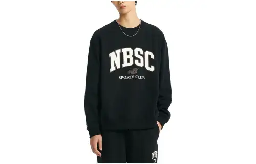 New Balance Sweatshirts Men's Black Crew Neck Moderate Regular