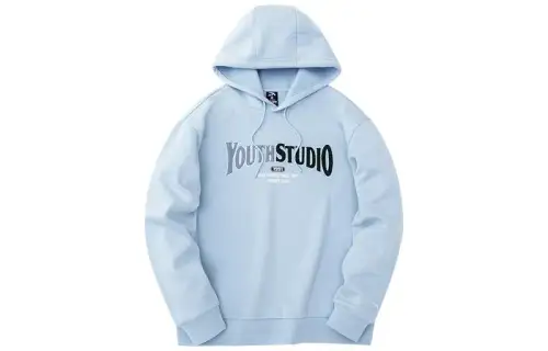 ANTA Life Collection Sweatshirts Unisex Sky Blue Hooded Thickened Regular
