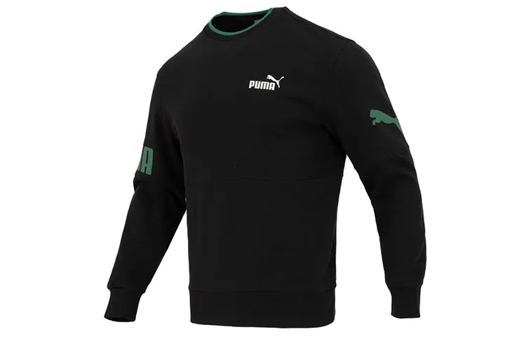 PUMA Sweatshirts Men's Black Crew Neck Moderate Regular