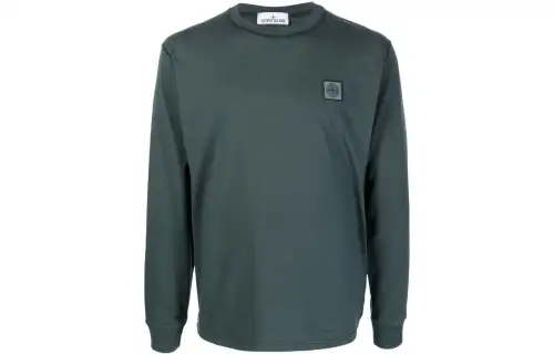 STONE ISLAND Sweatshirts Men's Green Crew Neck Moderate Regular