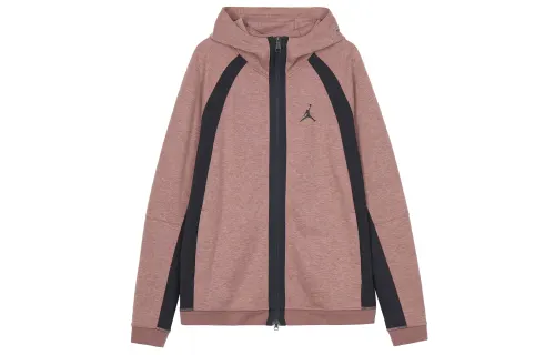 Jordan Sport Sweatshirts Men's Brown Hooded Moderate Cardigan