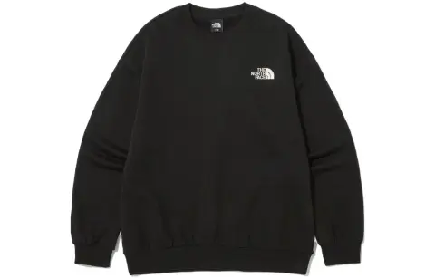 THE NORTH FACE Crew Neck Print Comfortable Versatile Fleece Lined Long Sleeved Sweatshirt Men's Black