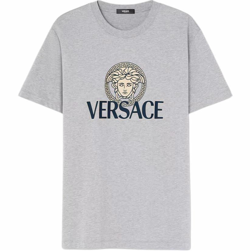 Мужская футболка Versace Logo (серая)