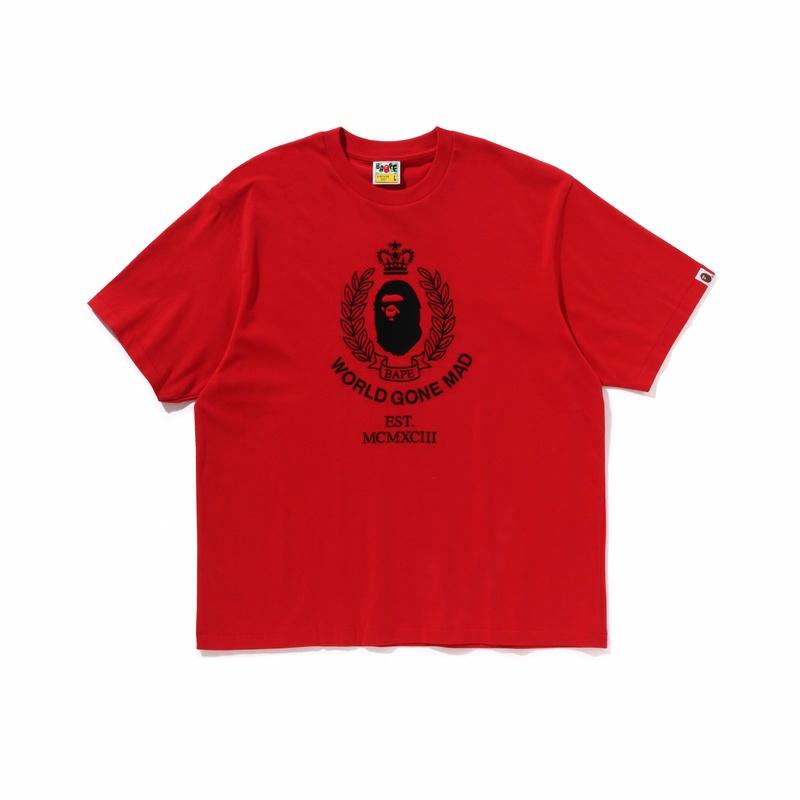 Мужская футболка A BATHING APE Crown Logo (белая с принтом)