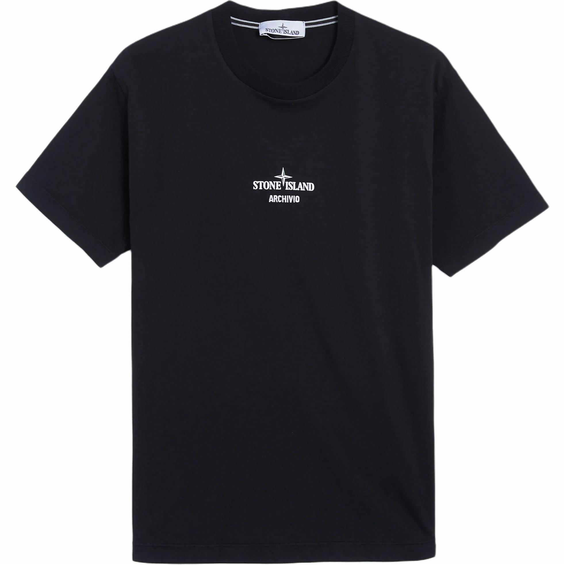 Мужская футболка Stone Island Logo (черная)