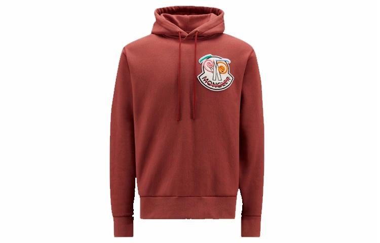 Мужское худи MONCLER GENIUS 1952 Logo (темно-красное)