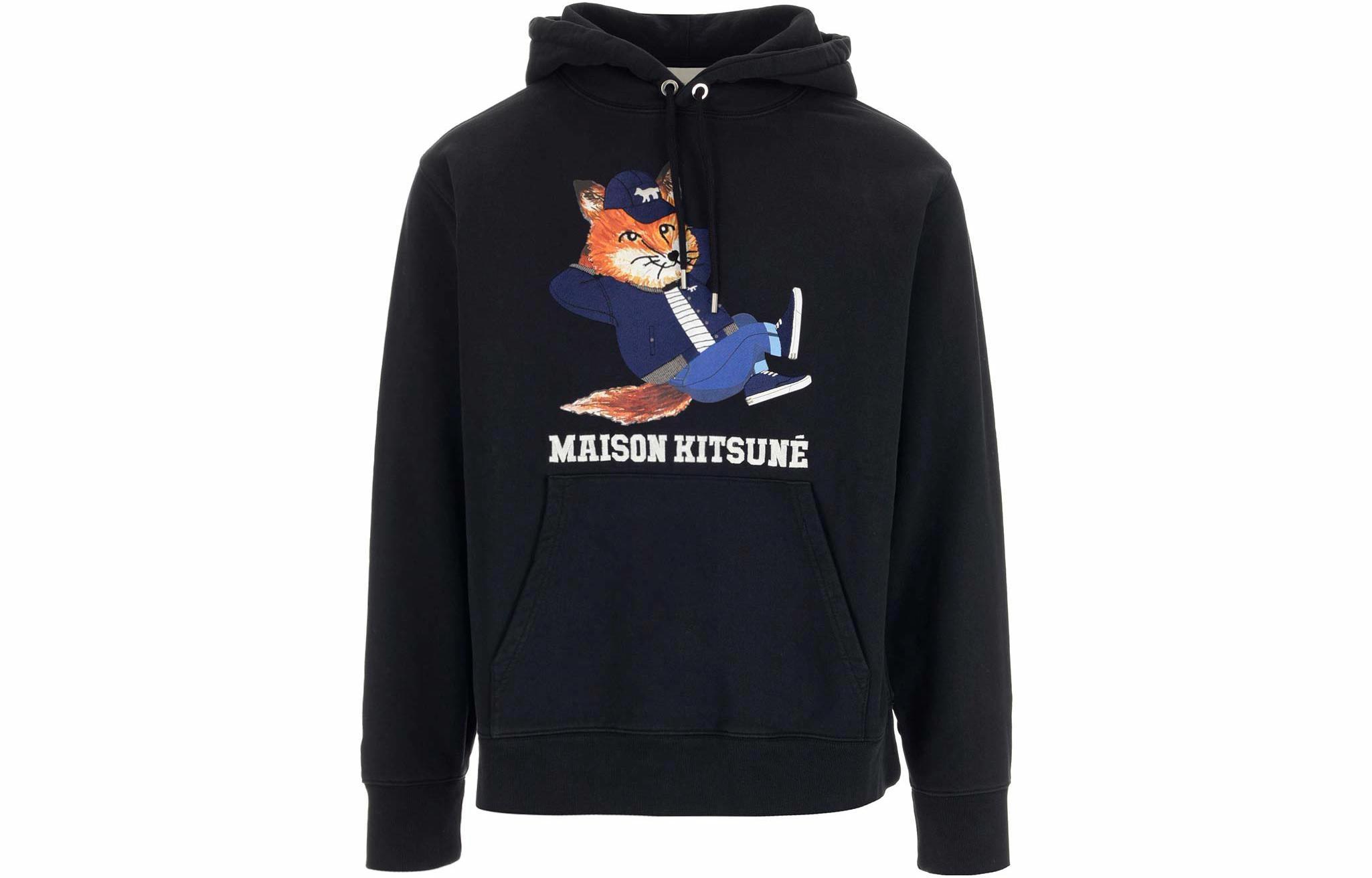 Мужское худи Maison Maison Kitsune FW22 (черное)