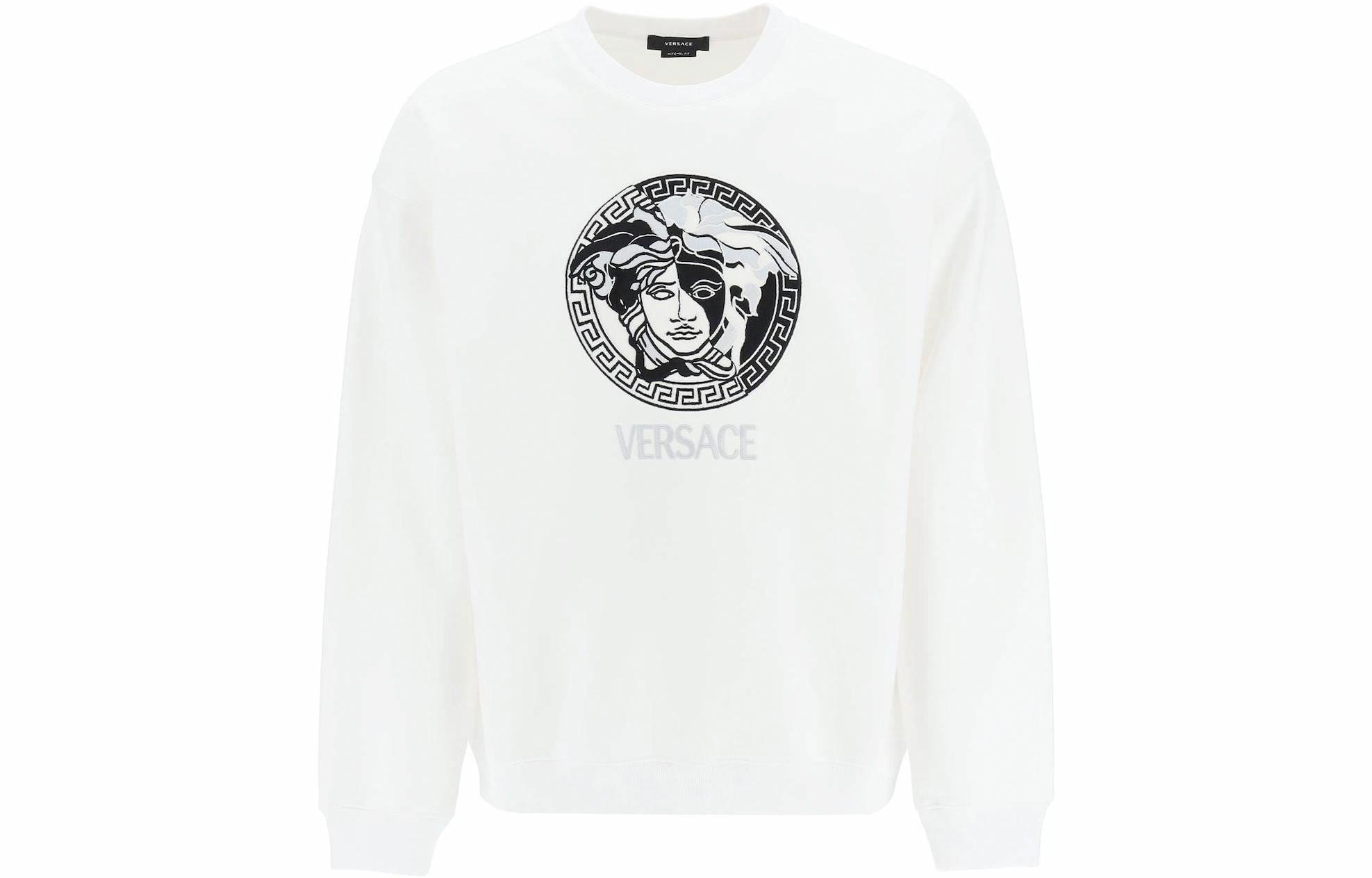 Мужское худи Versace Logo Print (белое)