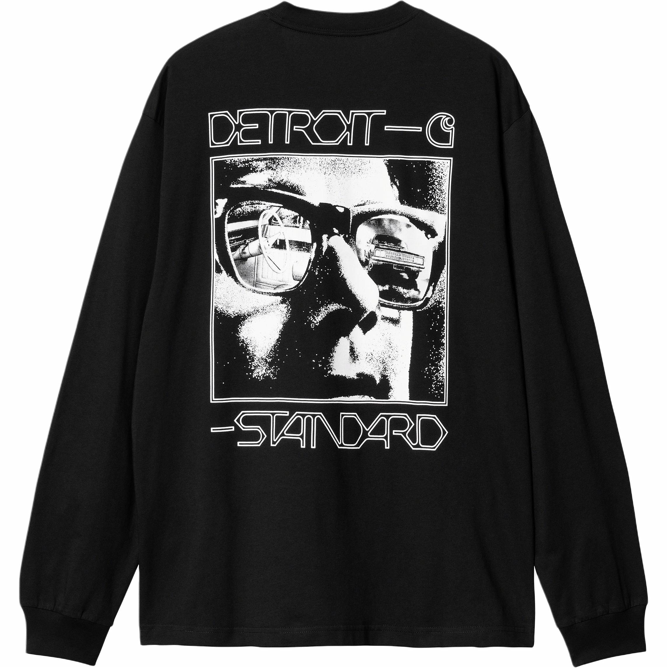 Мужская футболка Carhartt WIP FW24 L/S Detroit Standard T-Shirt (черная)