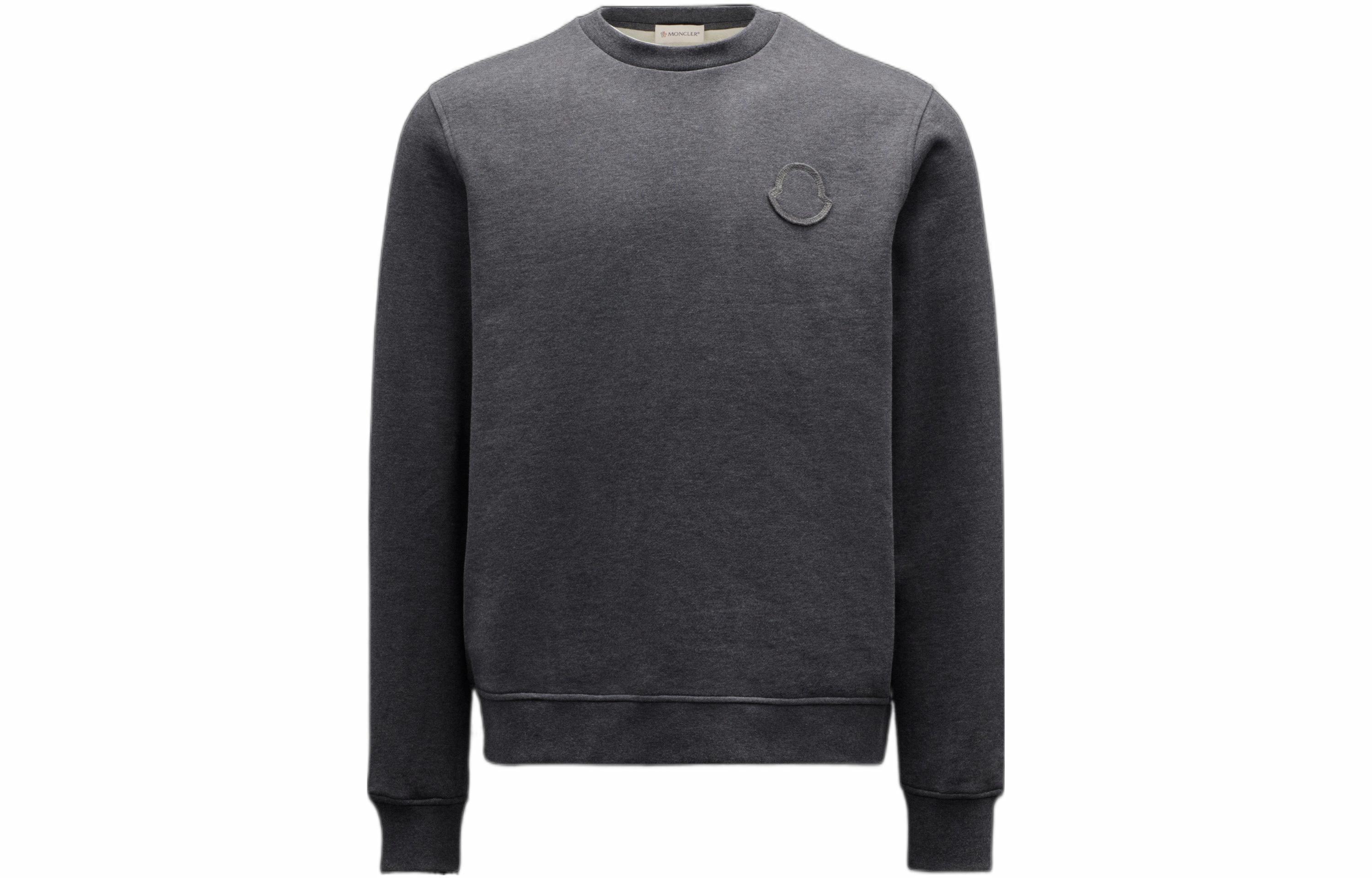 Мужской свитшот Moncler FW22 Plain Patch Crewneck (серый)
