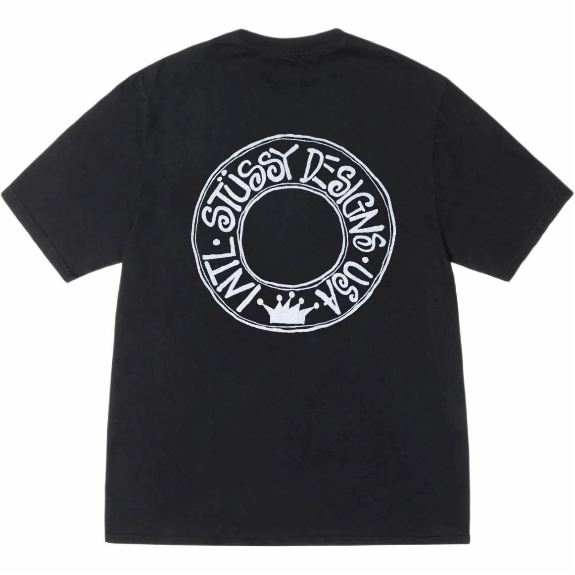 Футболка Stussy Back Round Logo (черная)