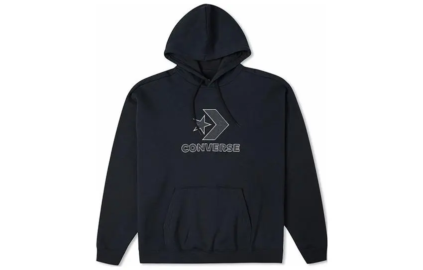 Converse Sweatshirts Unisex Black Hooded Moderate Regular