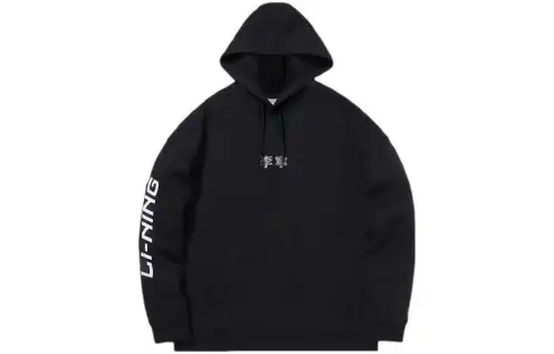Li Ning Sweatshirts Men's Black Hooded Moderate Regular