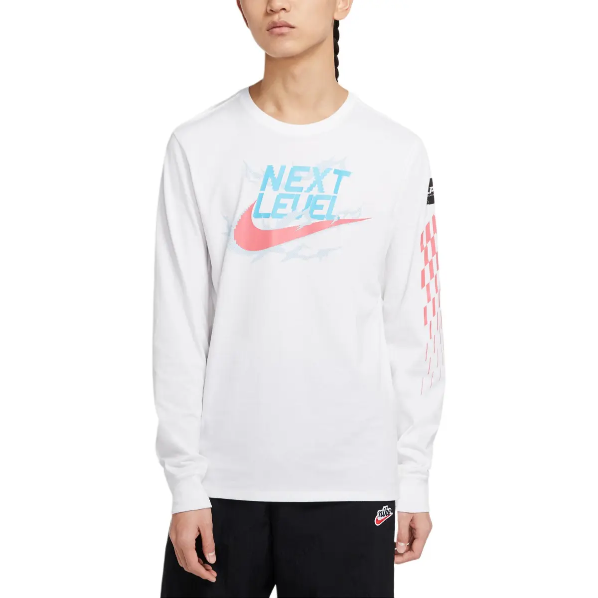 Nike LPL T-Shirts Men's White Crew Neck Moderate Straight Fit