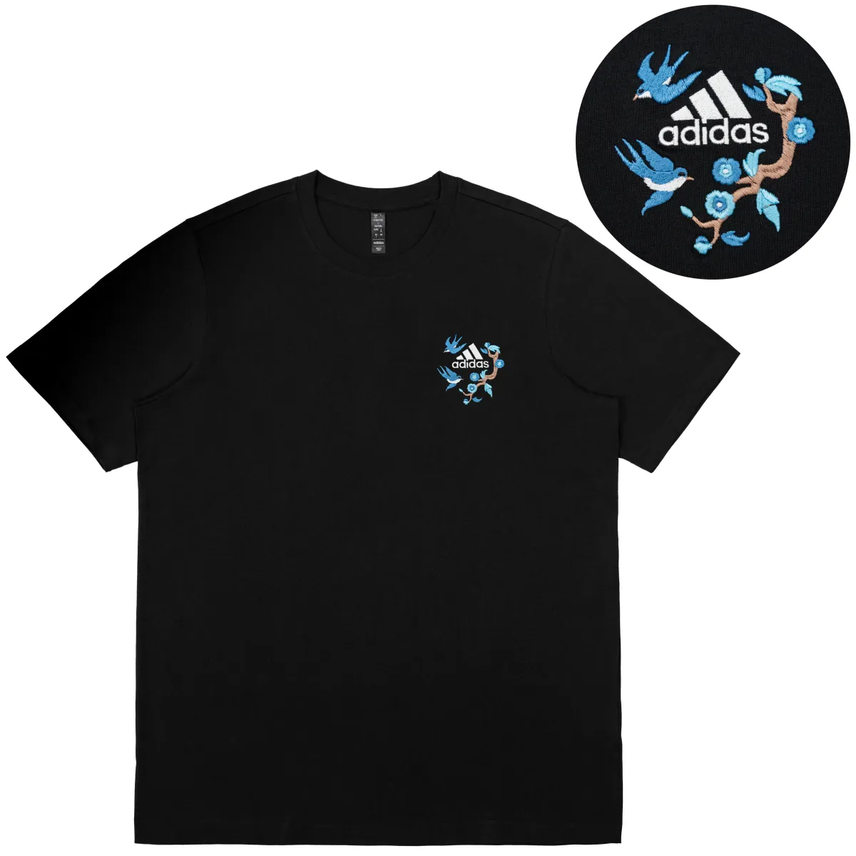 Adidas T-Shirts Unisex Black Crew Neck Moderate