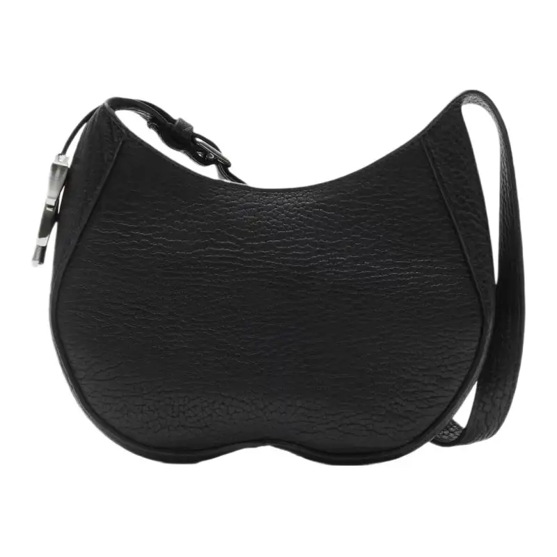 Burberry Grain Calfskin Handbag, Shoulder Bag Small Women's Black