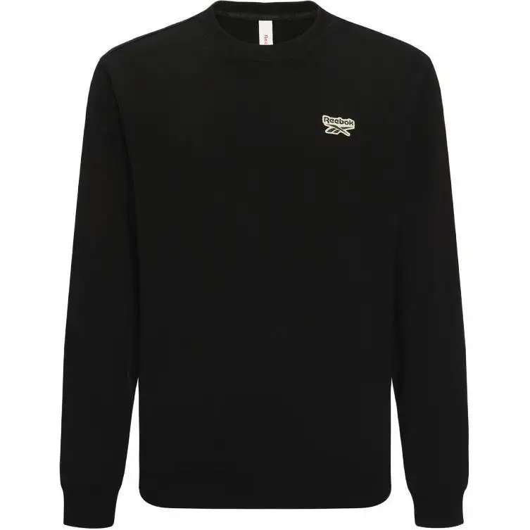 Reebok Sweatshirts Unisex Black Crew Neck Moderate Regular
