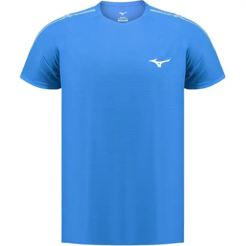 Mizuno T-Shirts Men's Blue Crew Neck Moderate Straight Fit