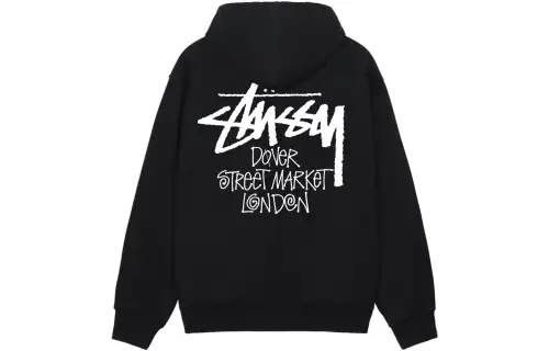 Stussy Sweatshirts Unisex Black Hooded Moderate Regular