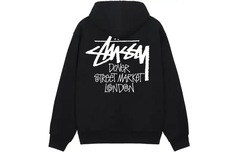 Stussy Sweatshirts Unisex Black Hooded Moderate Regular