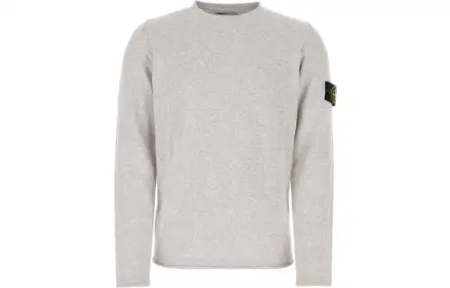 STONE ISLAND Sweatshirts Men's Gray White Crew Neck Moderate Regular