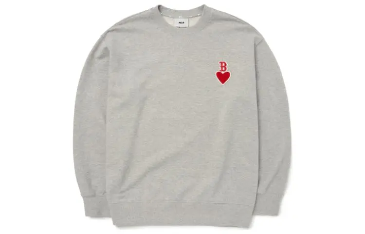 MLB Boston Red Sox Sweatshirts Unisex Light Gray Crew Neck Moderate Regular
