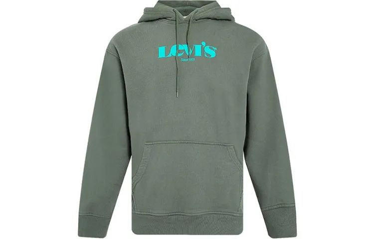 Levi's Sweatshirts Men's Green Hooded Moderate Straight Fit