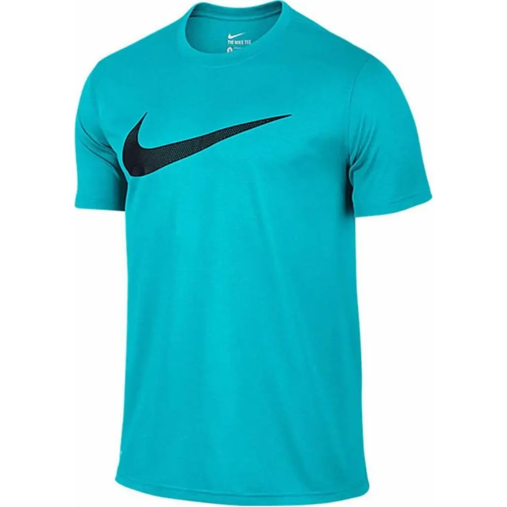 Nike Swoosh T-Shirts Men's Blue Crew Neck Moderate