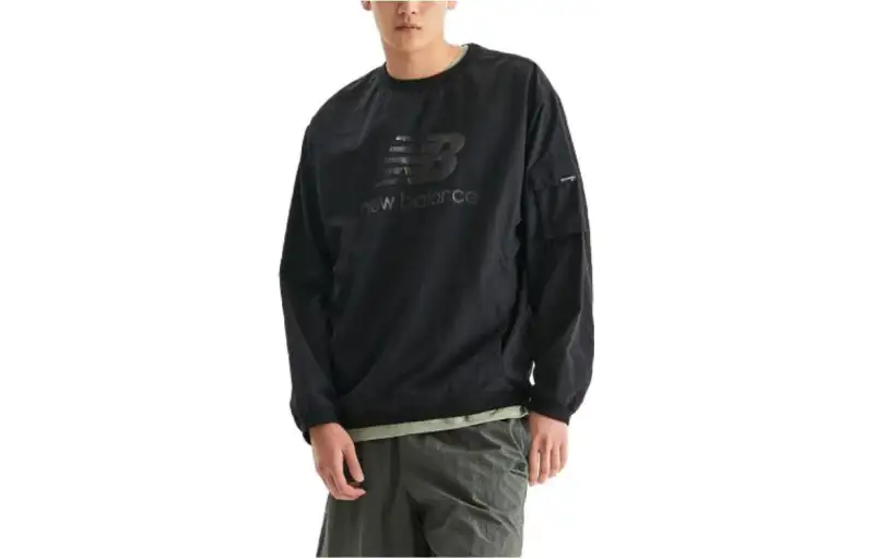 New Balance Sweatshirts Men's Black Crew Neck Moderate Other