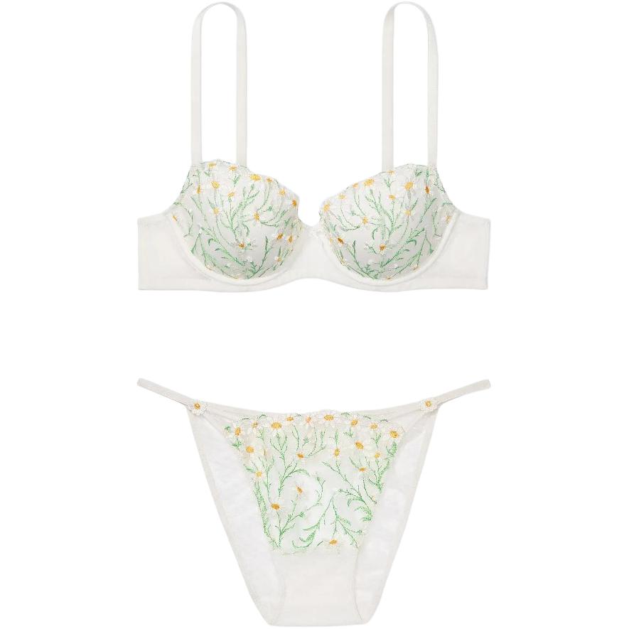 Женская футболка Victoria's Secret Floral Underwear Set (белая)