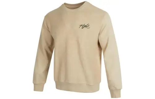 Jordan Flight Sweatshirts Men's Beige Yellow Crew Neck Moderate Regular
