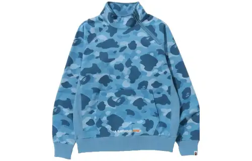 A BATHING APE Sweatshirts Unisex Blue Turtleneck Moderate Regular