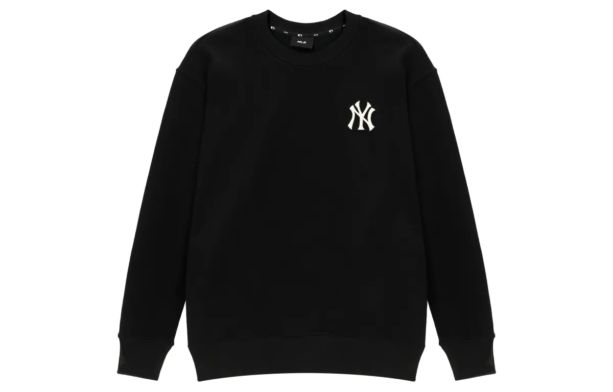 MLB New York Yankees Sweatshirts Unisex Black Crew Neck Moderate