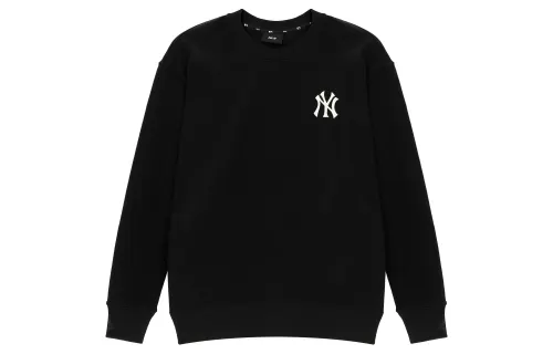 MLB New York Yankees Sweatshirts Unisex Black Crew Neck Moderate Regular