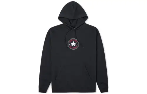 Converse Sweatshirts Unisex Black Hooded Moderate Regular