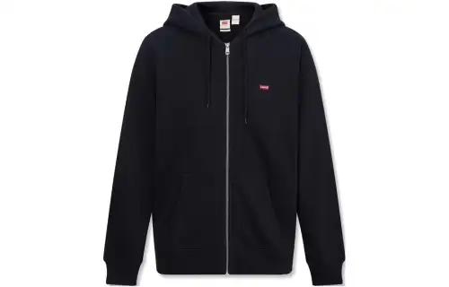 Levis Sweatshirts Men's Black Hooded Moderate Cardigan