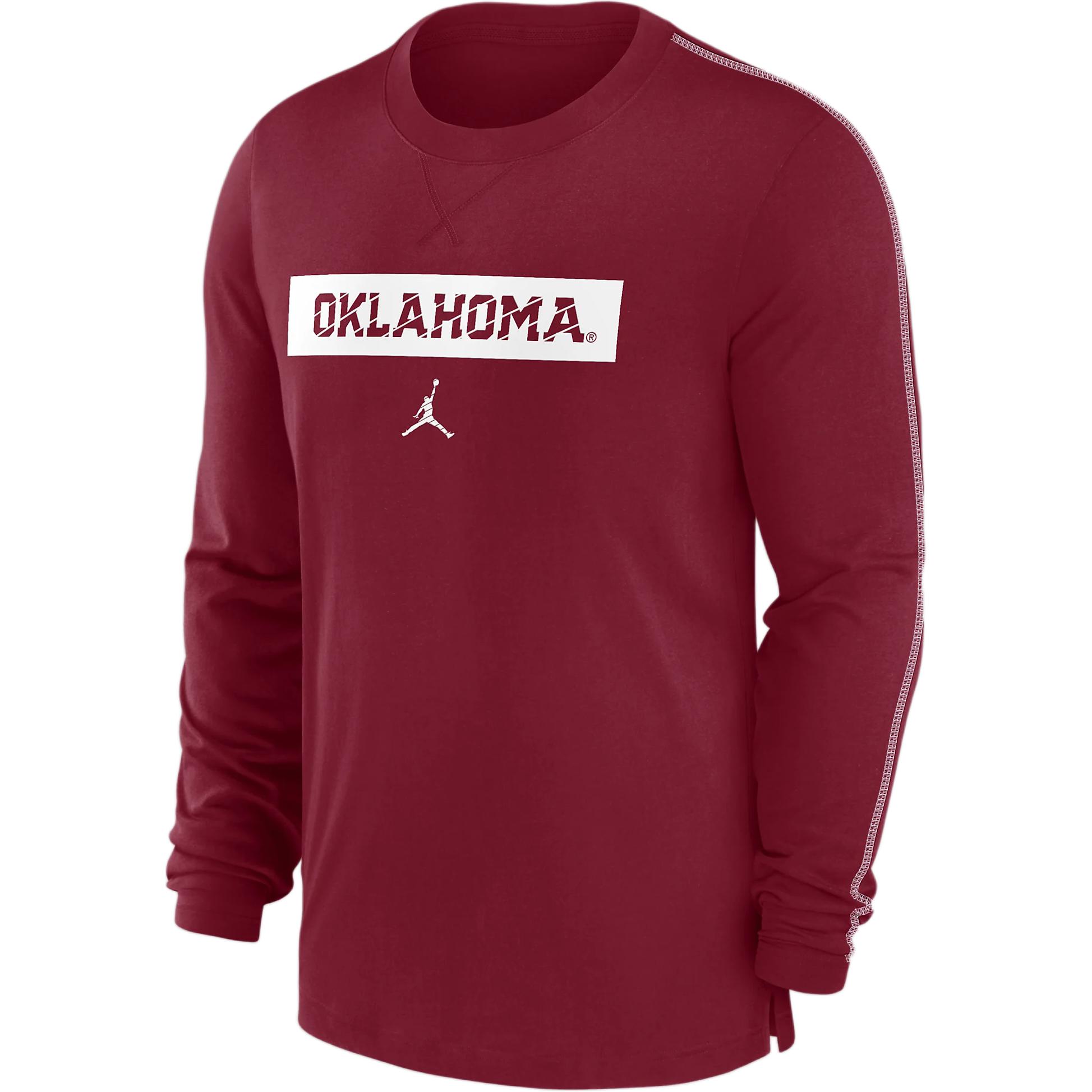 Jordan FW24 Oklahoma Sooners Sideline Player T Shirt Men's Dark Red
