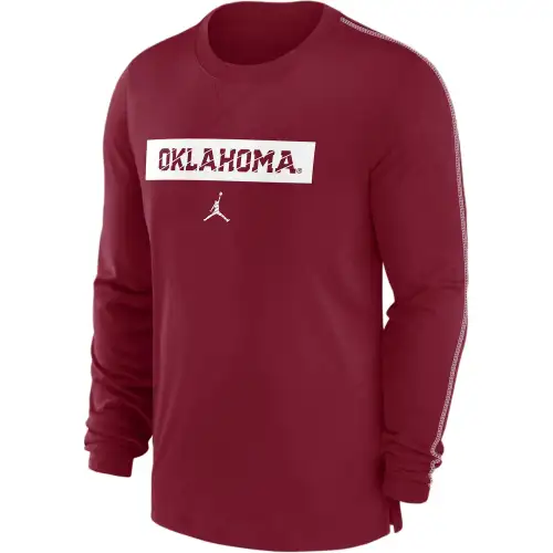 Jordan FW24 Oklahoma Sooners Sideline Player T Shirt Men's Dark Red