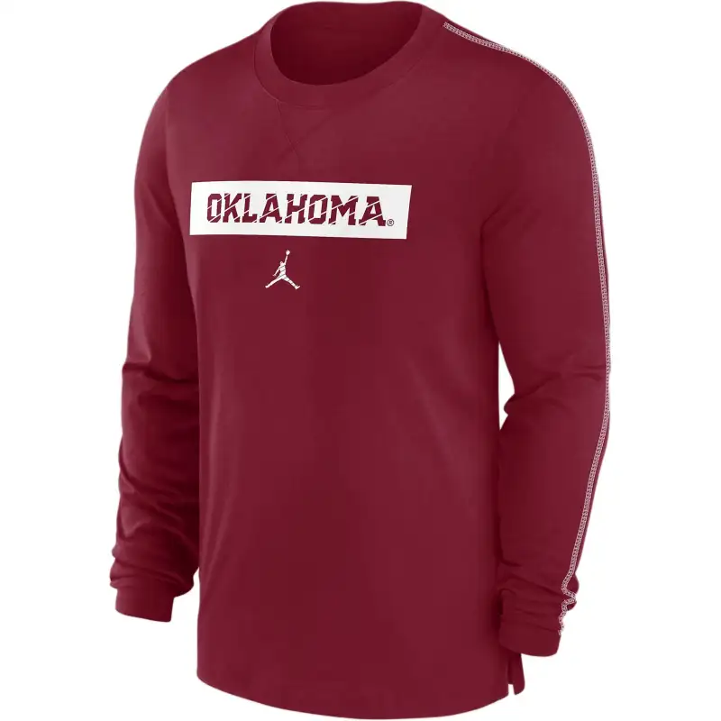 Jordan FW24 Oklahoma Sooners Sideline Player T Shirt Men's Dark Red