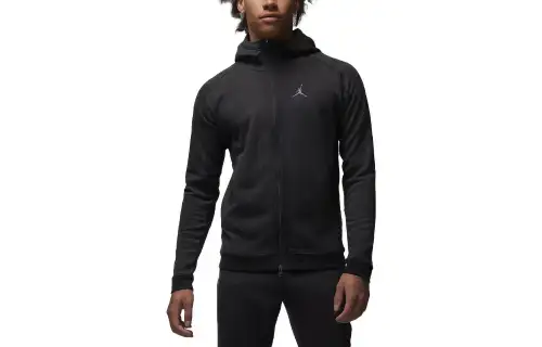 Jordan Sweatshirts Men's Black Hooded Moderate Cardigan