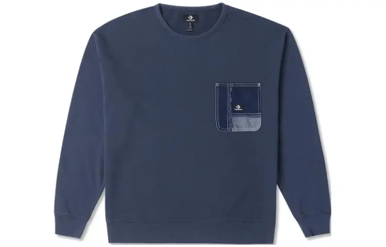 Converse Sweatshirts Men's Dark Blue Crew Neck Moderate Regular